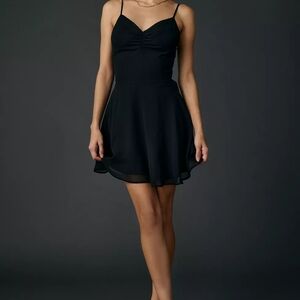 Urban Outfitters Black Spaghetti-Strap Mini Dress